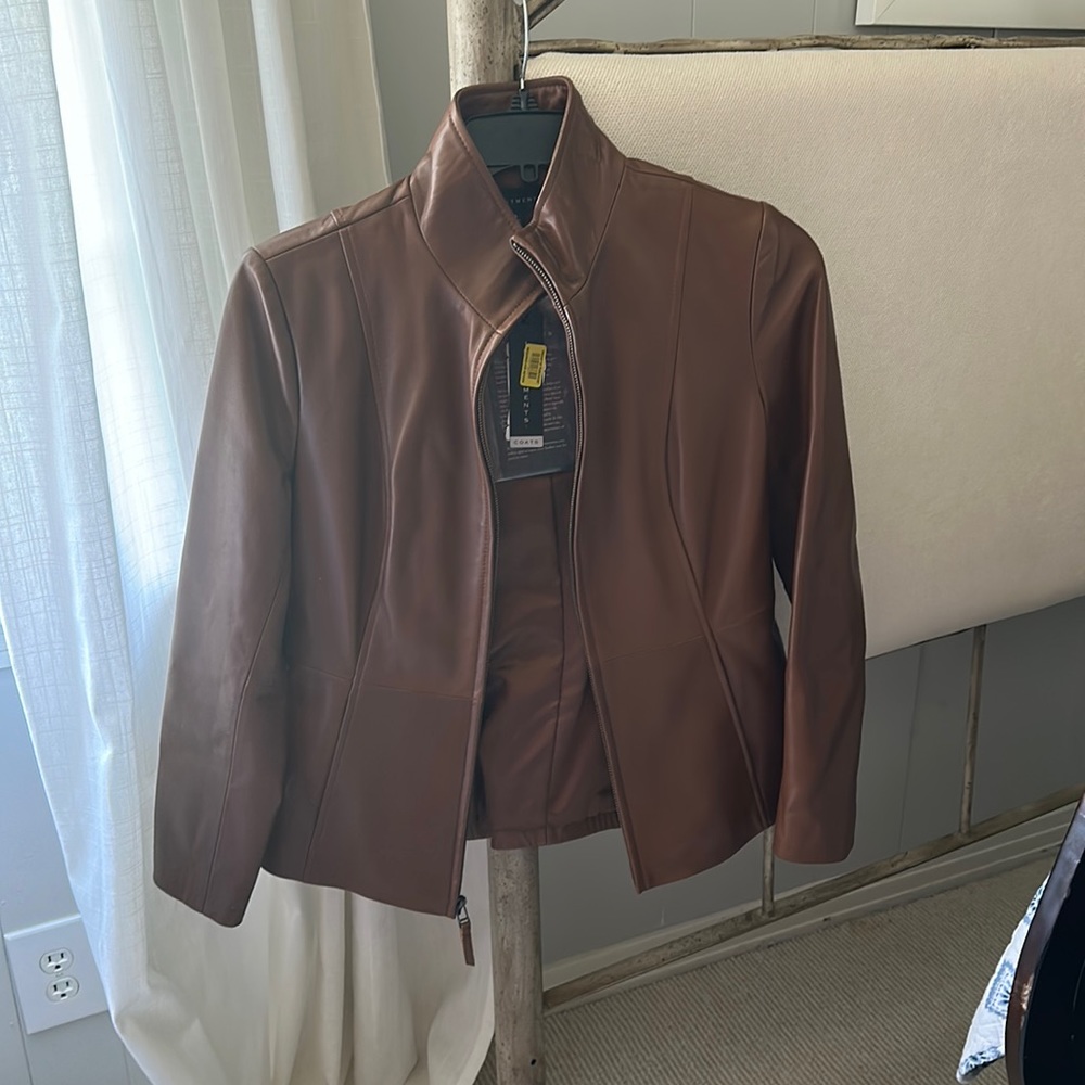 Brown leather jacket. BEAUTIFUL! NWT